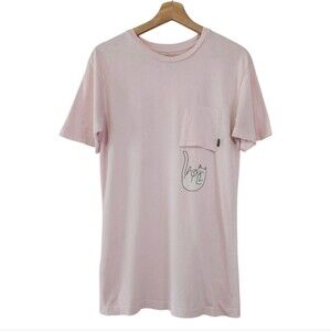 Rip N Dip Light Pink Displeased Cat Upside Pocket Tshirt Tee size medium